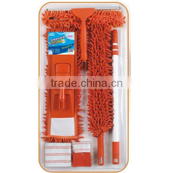 New Great Value Household Cleaning Mop Chenille Mop Duster Window Cleaner 6pc Kit