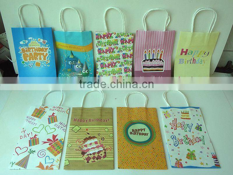 2014 hot sale personized printing birthday bag with customized printing and logo