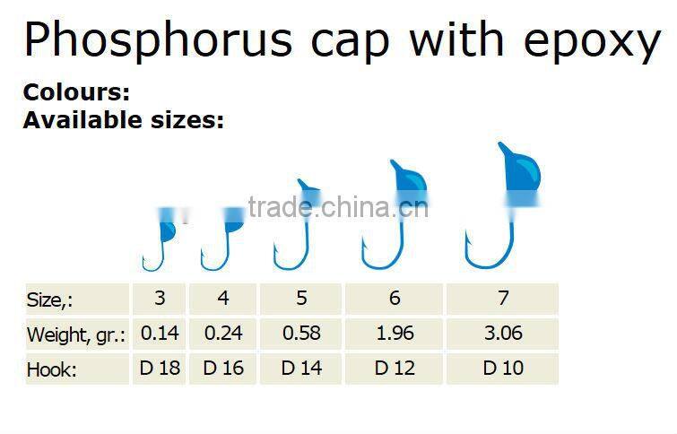 Phosphorus cap with epoxy wholesale tungsten ice jig