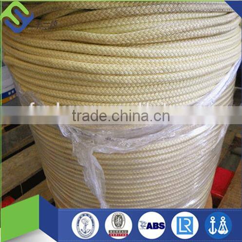 4mm diameter yellow kevlar rope 12 strand for sale