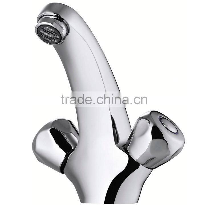 Single Hole Dual Wheels Bathroom Wash Basin Faucets