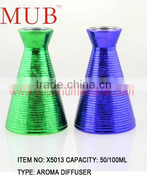 50ml fancy oval shape women perfume empty glass bottle with crystal cap and pump sprayer