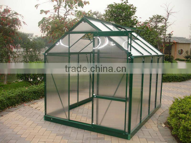 Mini conservatory greenhouse with aluminium frame and polycarbonte sheet HX75214G