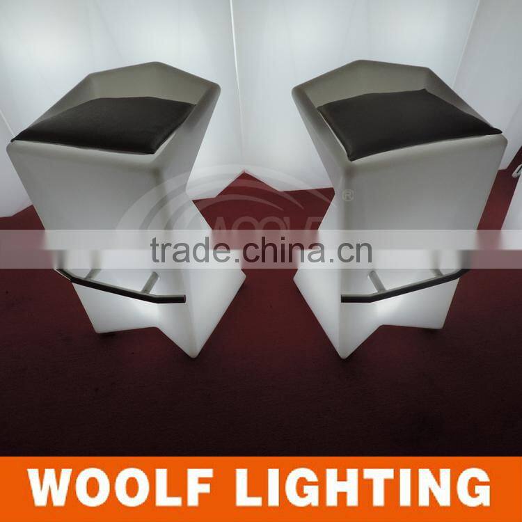 Compliant Rechargeable Colourful Waterproof RGB LED Glowing Bar Chair