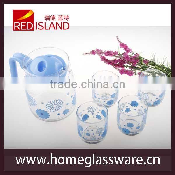 1.2L glass pitcher and 4pcs tumbler glass cup drinking set