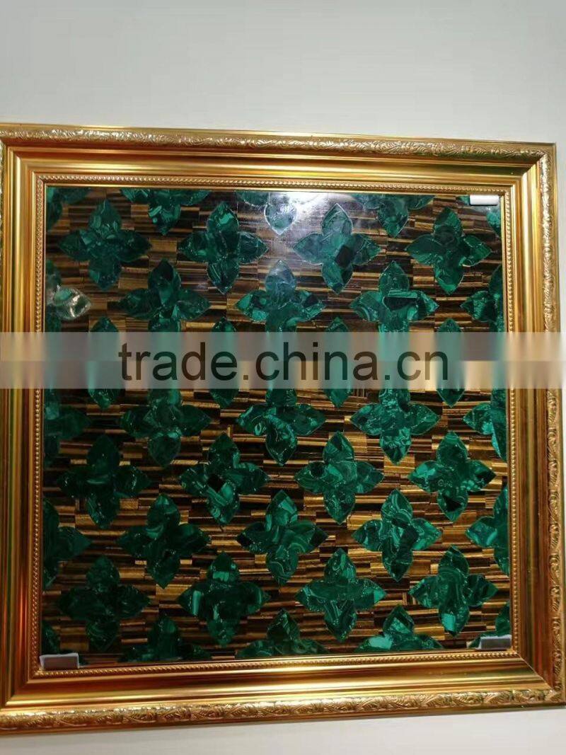 European Style Nouveau Gilt Wood Hall Way Console Table, Home Decorative Console Table, Malachite Top Console Table