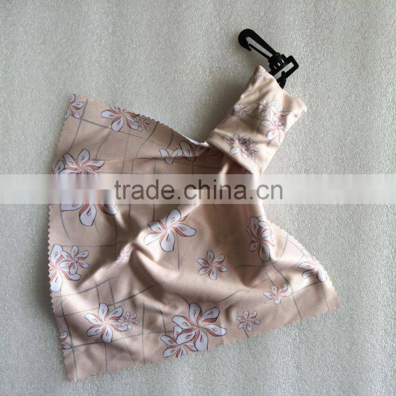 Custom logo print lens cloth keychain for promotion