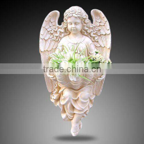 White Wall Angel Flower Pot
