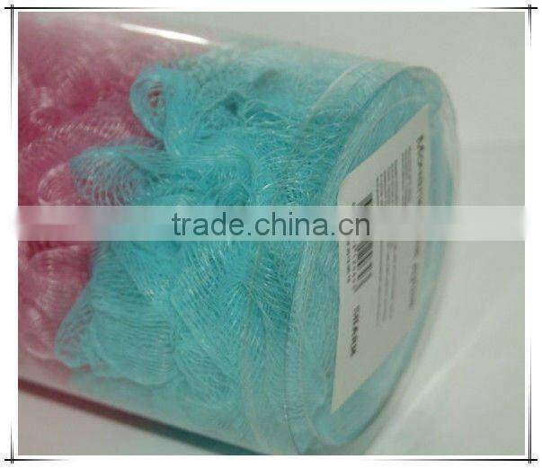 PVC Bucket PE Mesh Bath Sponge Flowers