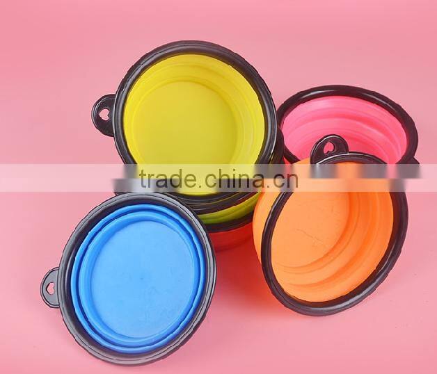 2017 Hot Portable Collapsible Silicone Pet Bowls Dog Bowls feeding dog dishes