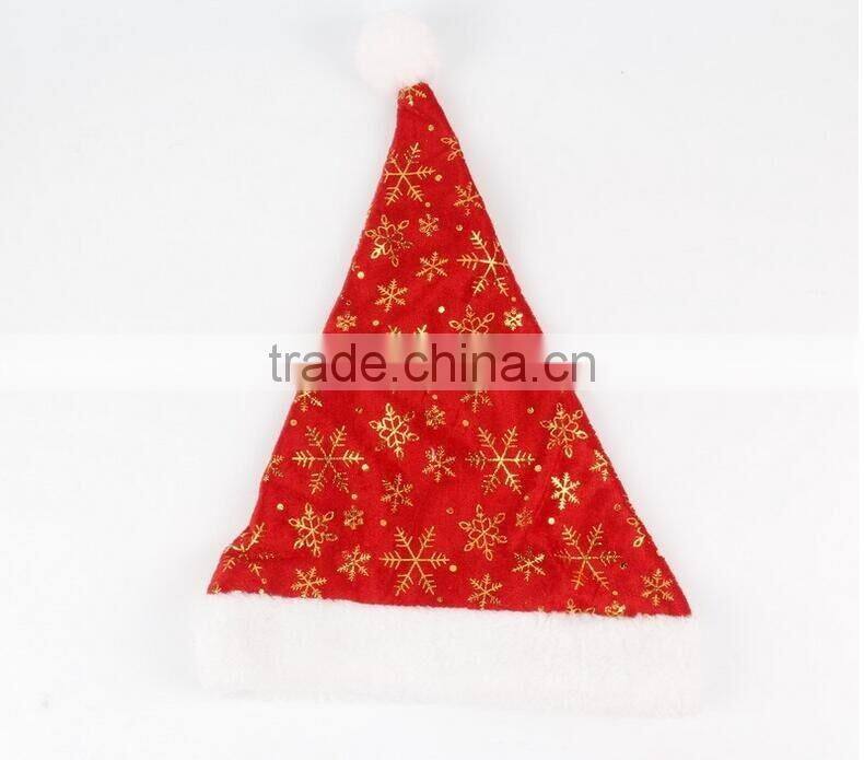 2016 Hot Slae Santa Claus Hat For Adults Snowflake Painted Party Christmas Dancing Hat