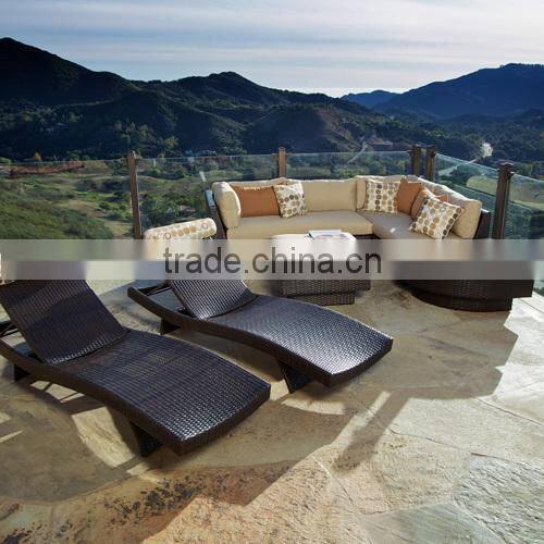 2017 Trade Assurance best selling cheap Adjustable swimming poolside used pe rattan chaise lounge Chair