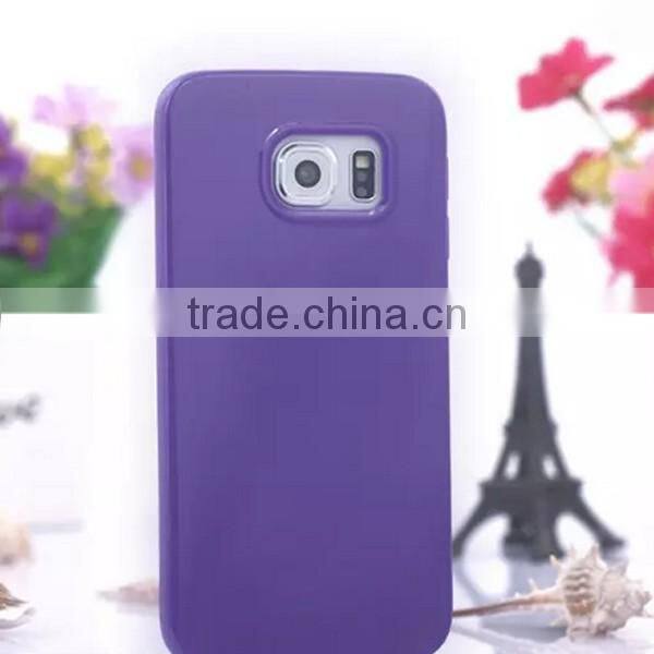 Solid color soft tpu glossy smartphone case for Samsung S6