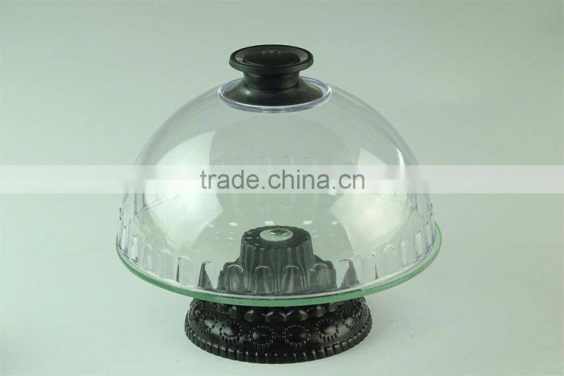 360 degree glass dessert/cake stand holds up to 16cm with clear lid for sale
