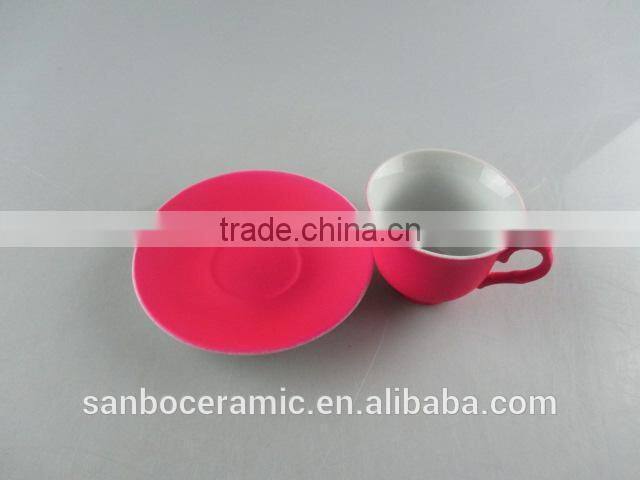 Matte Colorful ceramic coffee cup set, Mini Ceramic Cup and Saucer Box