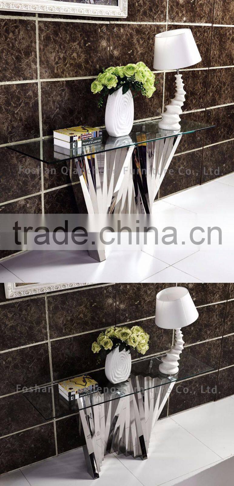 New design console table with tempered glass