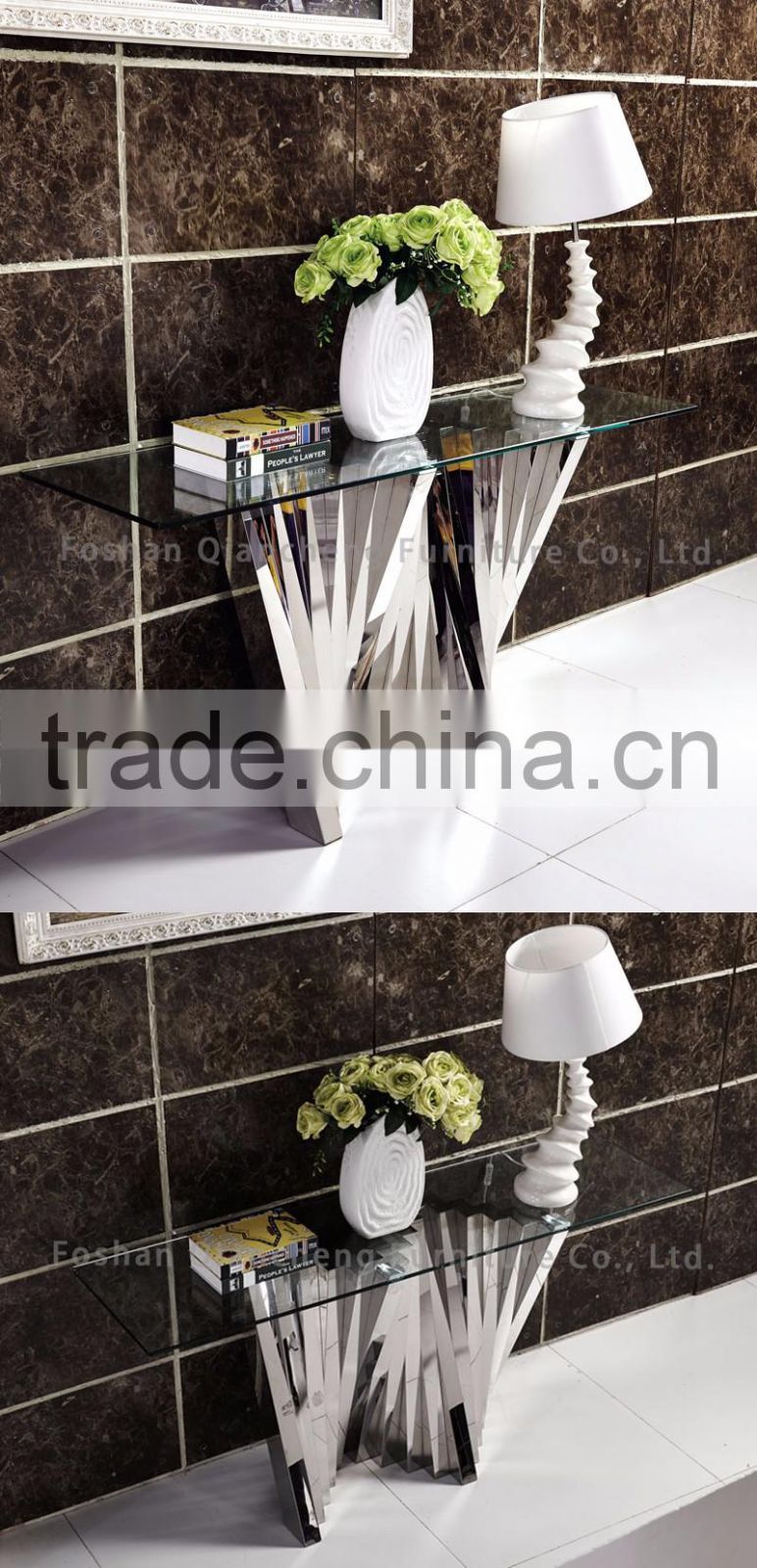 Modern console table matching glass coffee table Italy design
