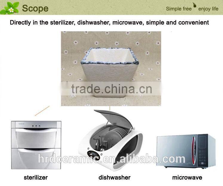 China Manufacturer stocked White Porcelain square ceramic dish