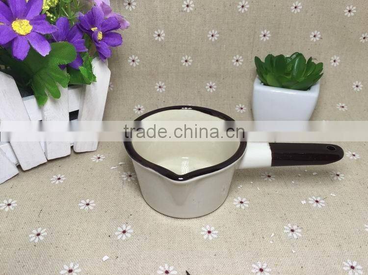 Stocked korean style colorful single handle cheap ceramic pots