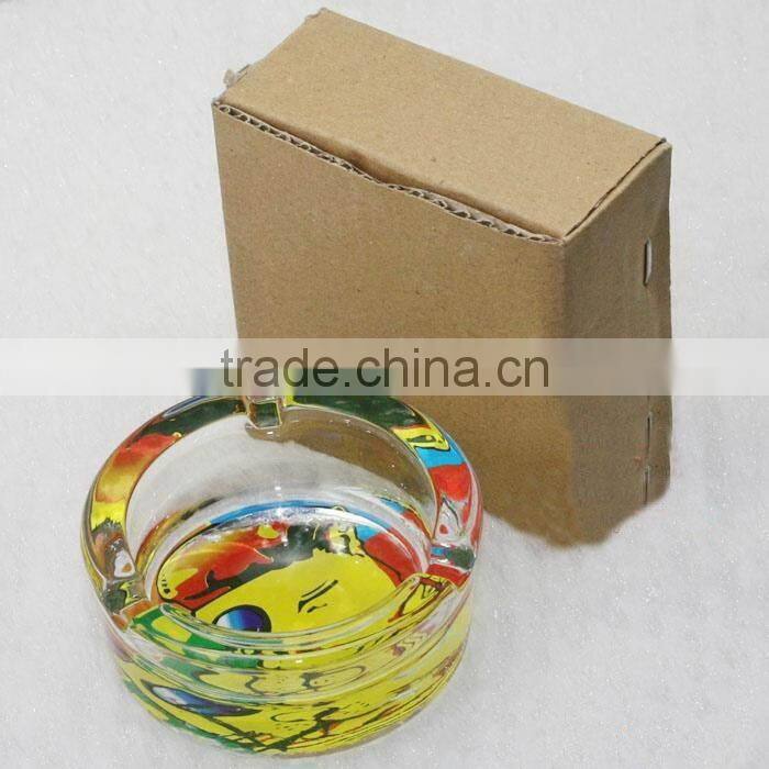 high quality glass ashtray decal glass ashtray