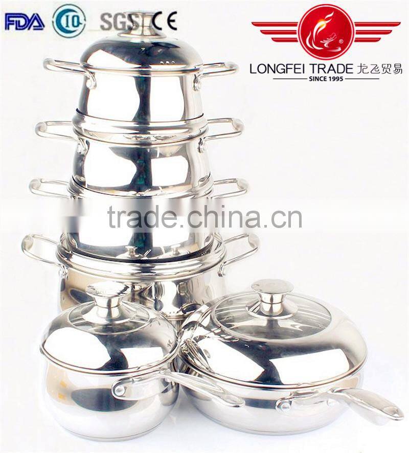 hot selling stock promation 16-24CM stainless steel pot set