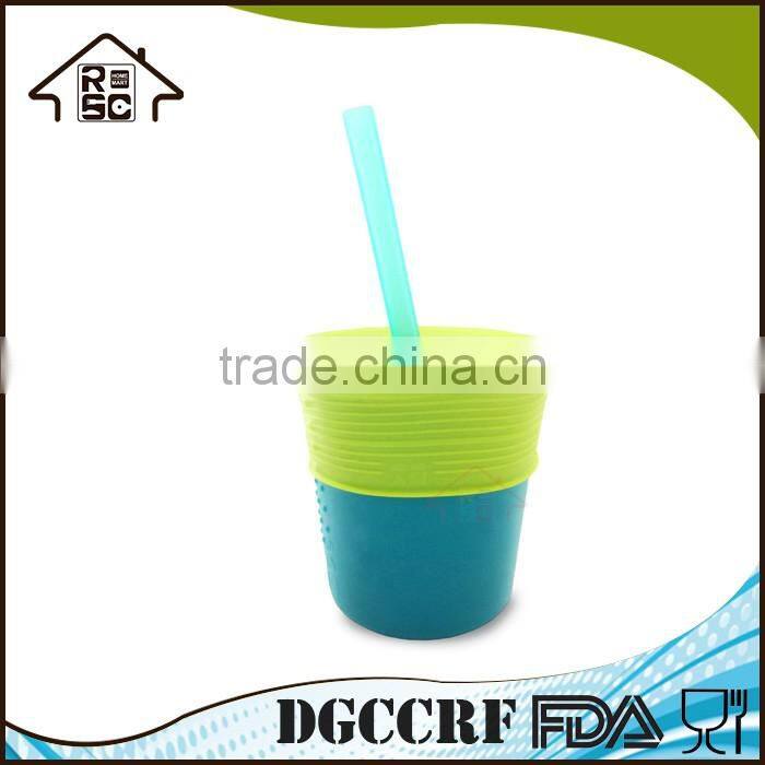 NBRSC Stretch Universal Silicone Water Bottle Cup Cover Silicone Lid Straw Topper Set of 5