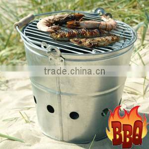 Portable Charcoal BBQ Grill BBQ Bukcet Set_Garden Camping Grill