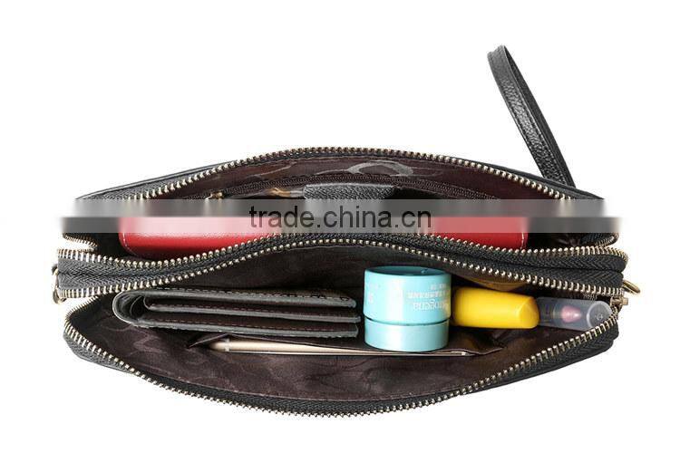 Leather Shoulder Bag with Clutch Set Handmade Lady Handbag