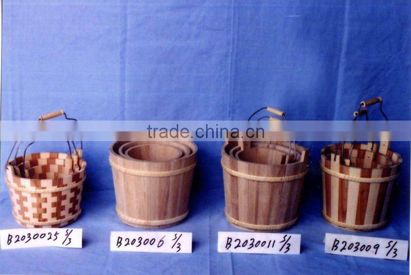 decoration difform small wooden water bucket for sale