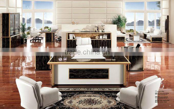 Modern Classic Oval Long Italian Design Brown Conference Table for 16 People with Yellow Leather Chairs BF12-06094a