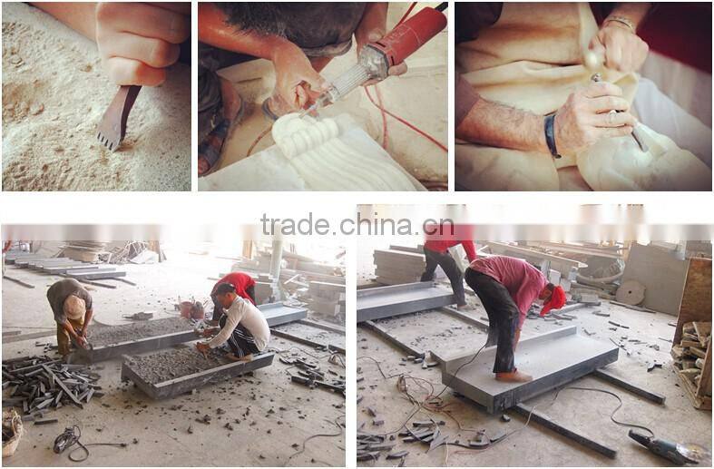 Large white stone carving laughing buddha statue