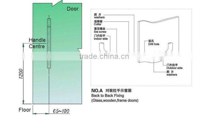 2014 S Shape Glass Door Handle Manufacturer