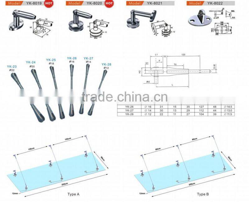 Modern Design Outdoor Tempered Glass Canopy / Rain Shelter Fittings/door window awnings