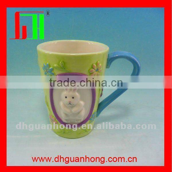 hot sale colorful Dehua ceramic coffee mug with handle