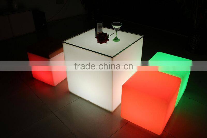 elegant led luminous sitting cubes, small plastic cubes