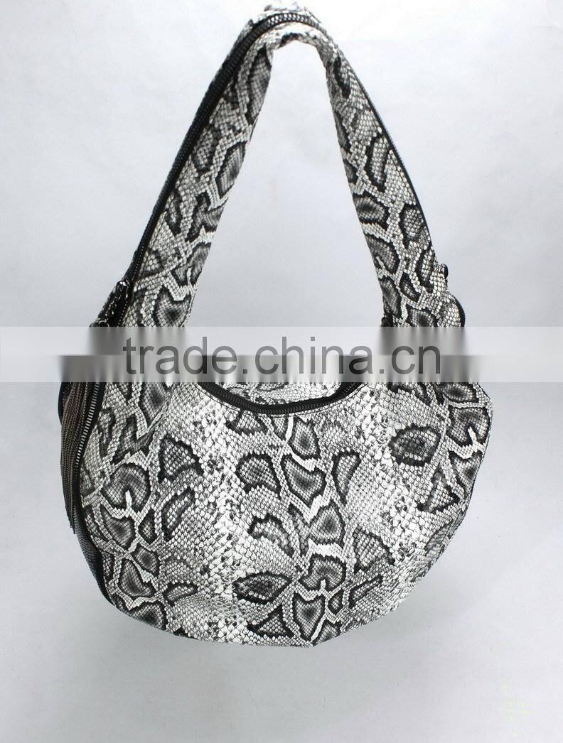 New model metal chain ornament snake skin fashion ladies handbag