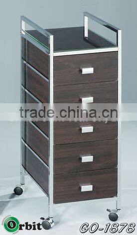 Home furniture rolling plastic storage trolley, mobile P.P drawer cart