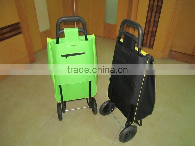 colorful shopping foldable trolley bag with wheels