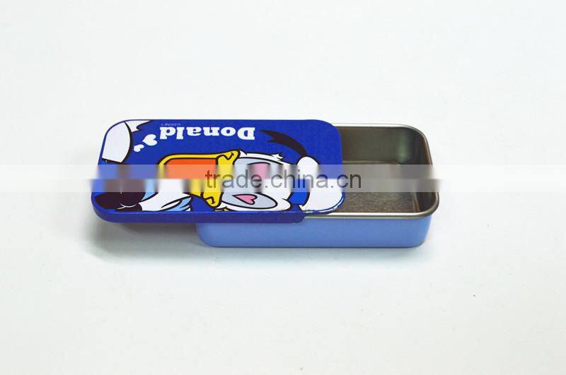 Custom metal tin box with sliding lid for mint