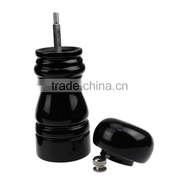 manual black wooden pepper grinder, salt and pepper grinder set, pepper mill