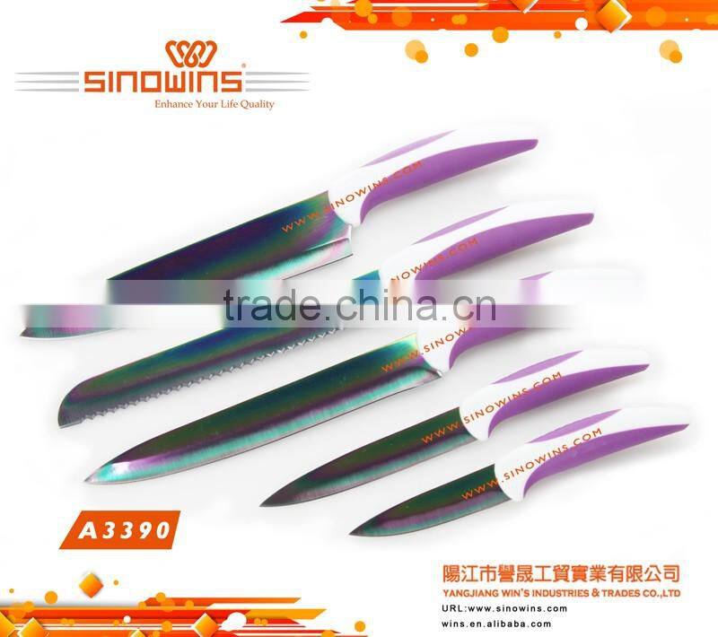 A3386 Fashionable 6pcs Stainless Steel Kitchen Knife Set