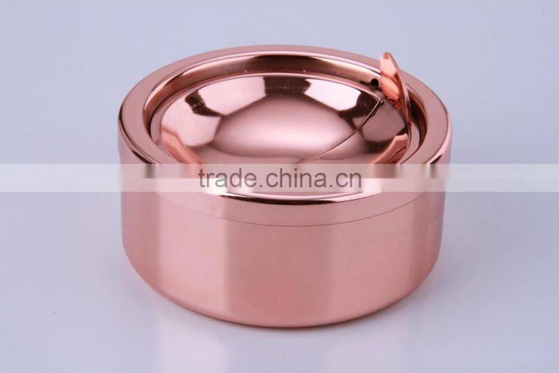 portable rotate stainless steel ashtray round fancy