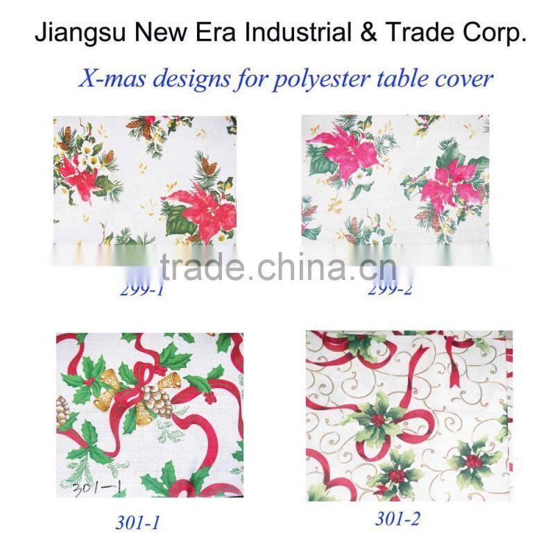 Printed Polyester Table cloth with christmas design
