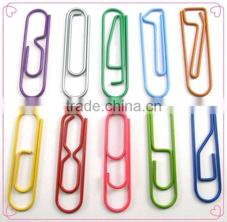 Colorful assorted number shapes metal paper clips