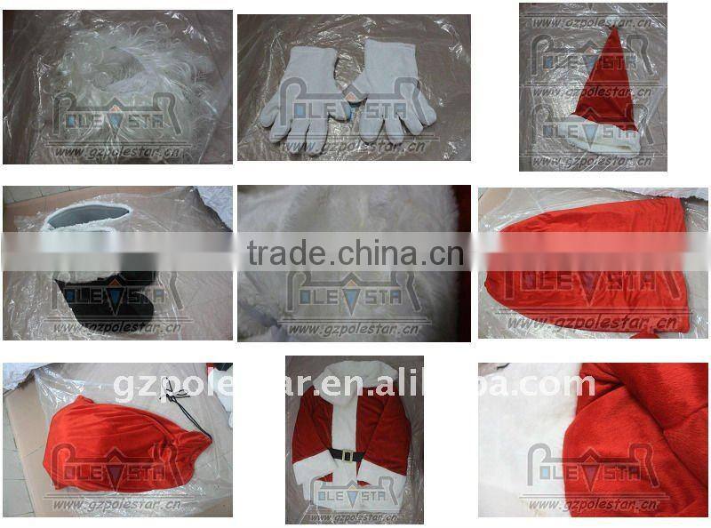 Christmas santa claus costume high quality fur