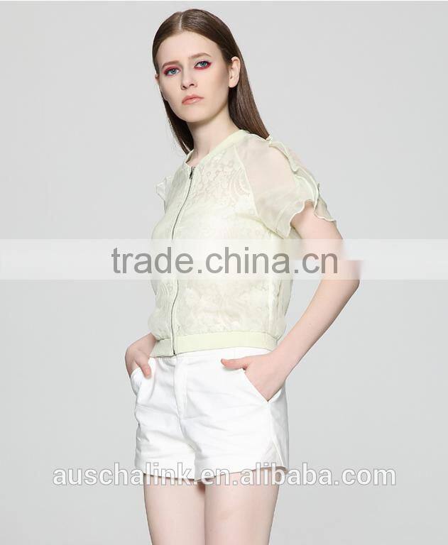 hot sale summer ladies lightweight short style silk jacket OEM service