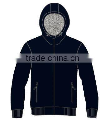 Fleece wear manufacturer from Jiangxi Province ! inside brush hooded man fleece jacket 260g,100%polyester our design