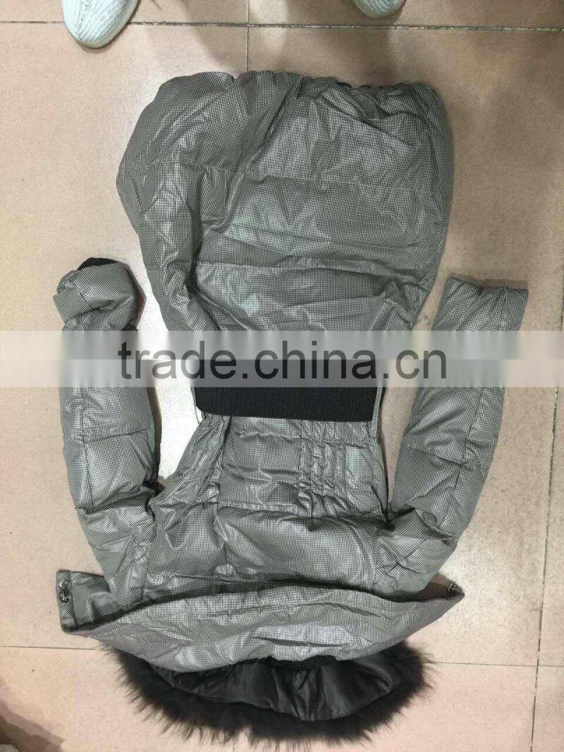 GZY down jacket female anti-static comfortable breathable stock export Middle east 2017 wholesale guangzhou slim and warm