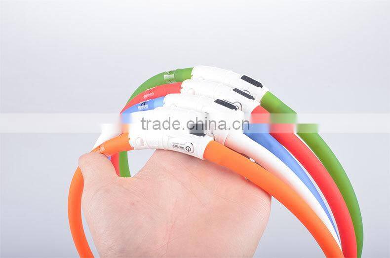HFR-YD-03wholesale pet PU dog rope LED collar charging warning light