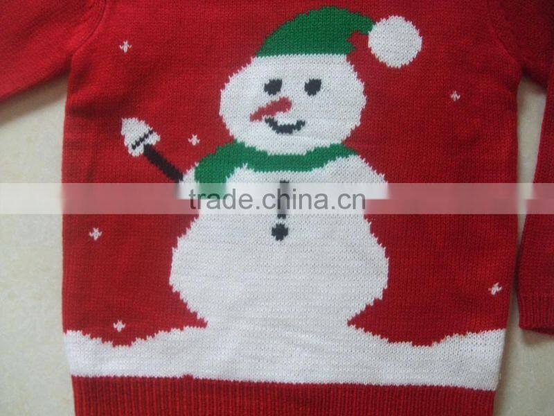 High Quality christmas sweater knitting patterns lovely girls(BKN5319)